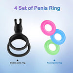 Silicone Penis Ring Cock Sex Toys For Male Erection Enhancing Sex Longer Lasting Stronger,Penis Sleeve With Rabbit Clitoris Stimulator For Couple Pleasure,Man Ball Rings Dick Sexual Anillos Para Pene