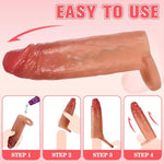 Penis Sleeve Enlarger Sex Toys,6.5 Inch Realistic Penis Extender With Soft Stretch Ring, Reusable Cock Sleeve Male Masturbator,Penis Extension Delayed Ejaculation,Cock Extension For Men Couples