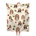 Basset Hound Blanket Cute Basset Hound Dog Throw Blankets Soft Warm Fuzzy Cozy Plush Gifts For Girls Women Lightweight Fleece Flannel Stuff Decor Gift For Kids Adults 50"X40"