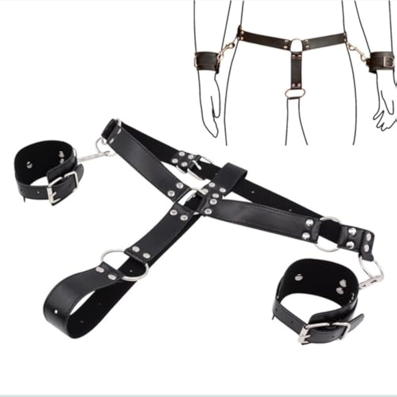 Male Chastity Cage,Bdsm Leather Sexy Chastity Belt Set With Handcuffs,Male Chastity Device,Punk Leather Bdsm Kit,Chastity Cage With Penis Ring For Men,Male Chastity Belt,Bdsm Sexy Chastity Belt Set