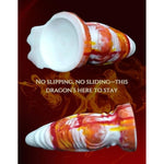 8 Inch Dragon Dildo | Fantasy Dildos, Fire, Textured Dildo, Wild Exotic Sex Toy, Creature, Demon, Devil, Female Sex Toy, Anal Wide Butt Plug, Huge Dildo, Giant Exotic, Cute Kawaii Fetish, Suction Cup