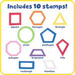 10 Pcs Geometric Shape Stampers for Kids, Easy-Grip Washable Craft Set