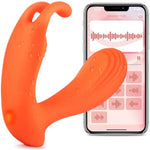 App Remote Control Clitoral G-spot Panty Vibrator for Women 4 in1 Dual Vibrating Wearable Couple Play Sexual Toys with 10 Vibrations Internal Adult Sex Toys for Female (Orange)