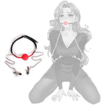 Ball Gag For Adult Bondage Restraints Sex Play, Open Mouth Bondage Gags & Muzzles, Bdsm Ball Gag Sex Play For Couples Flirt Play With Nipple Clamps
