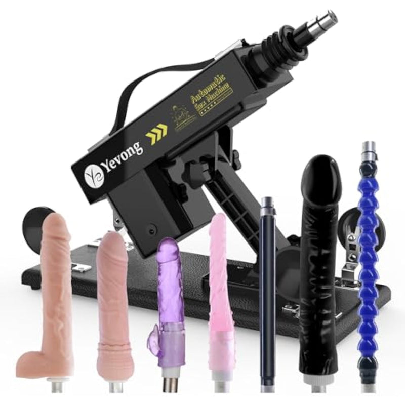 Sex Machine Thrusting Dildo Machine With Realistic Dildos, Fucking Machine For Man With 3Xlr Connector,Love Machine For Women,Adult Sex Toy For Couple With 7 Accessories