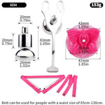 Chastity Devices Lock With Adjustable Belt For Mens Sissy Flat Inverted Chastity Cage Bdsm Slave Bondage Gear & Accessories Adult Sex Toys (Pink Butterfly+Pink Belt)