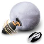Sexy Bunny Tail Silicone Anal Plug Anal Butt Plugs Stimulato Role Play Wearable Adult Sex Vibrators Toys For Women Cosplayer, Remote Control 10 Powerful Vibrating & 3 Wiggling Modes (White)