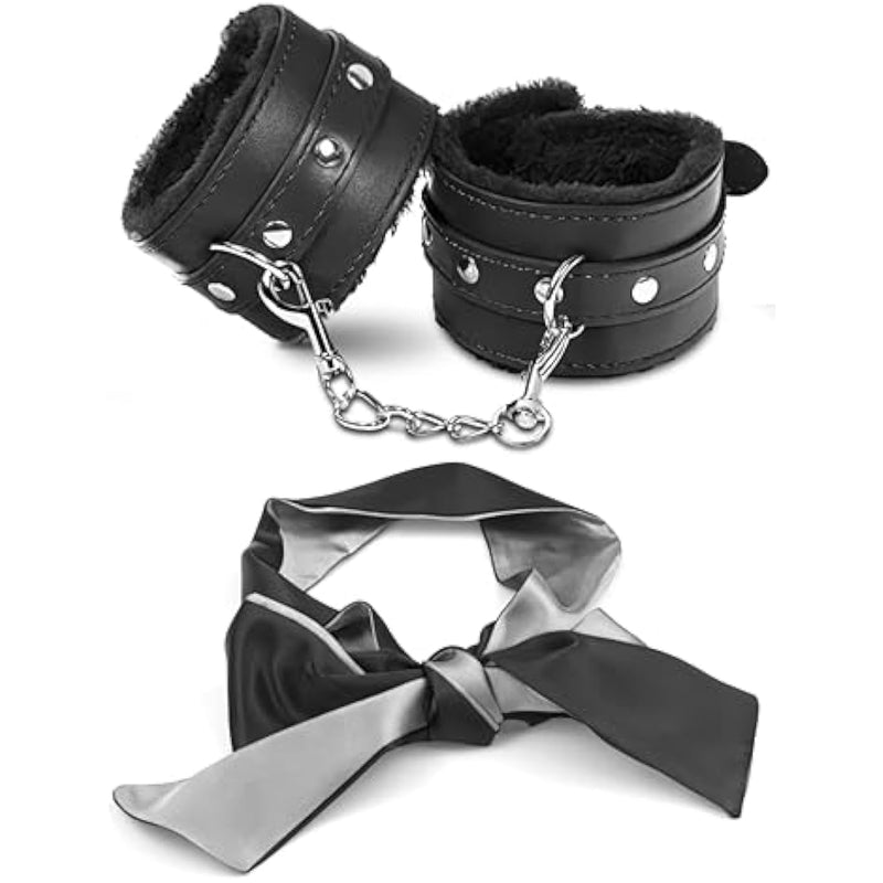 Fluffy Handcuffs Sex Toys Handcuffs Bdsm Blindfold Adjustable Leather Handcuffs Bondage Blindfold Sex Handcuffs For Couples Soft