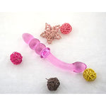 Pink Glass Dildo Pleasure Wand Penis -- Crystal Anal Beads Butt Plug Personal Massager G-Spot Stimulation Adult Sex Toy 1.0 Count