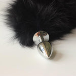 Multi-Function Fox Tail Anal Plug With Stylish Keychain Attachment (Black, Meium Plug)