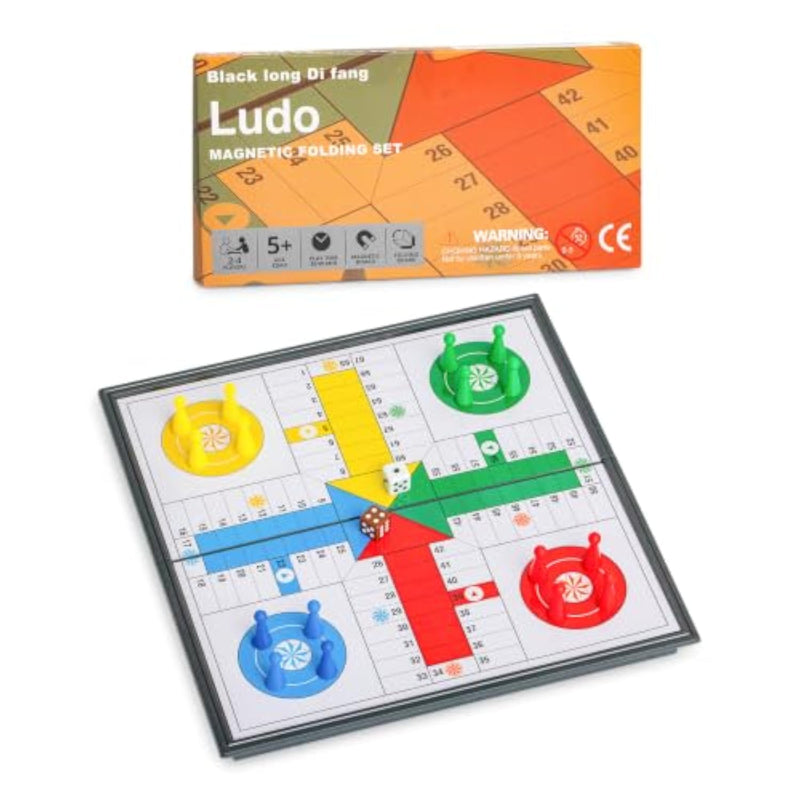Ludo Magnetic Folding Travel Board Game Set for 2 to 4 Players, 9.75 Inches