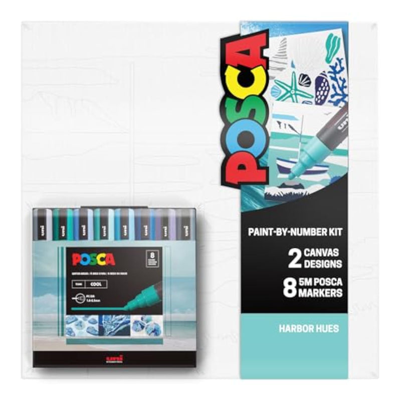 Paint by Number Canvas Kit with 8 PC-5M Paint Markers by Harbor Hues