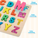 Wooden Puzzles For Toddlers, Alphabet Puzzle And Number Shape Puzzle, 3 In 1 Preschool Educational Learning Toys With Chunky Wood Abc Puzzle Board For 3 4 5 Girls Boys Kindergarten Set Of 3