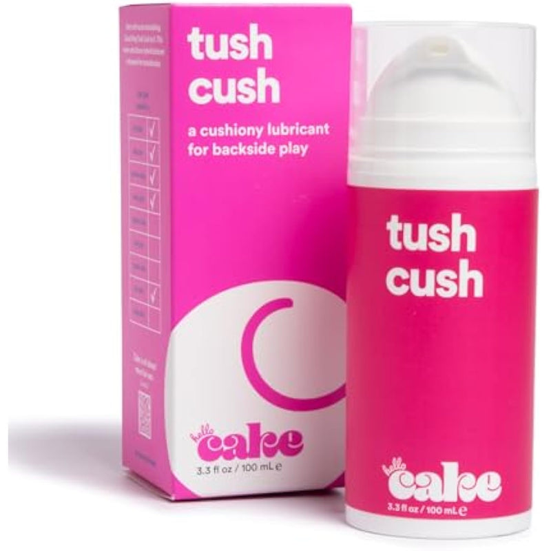 Hello Tush Cush, Silicone And Water-Based Personal Lubricant, Formulated For Anal Use, Hybrid Lube For Men, Women, And Couples, 3.3 Fl Oz