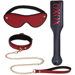 Bondage Collar With Leash Set, Blindfold And Xoxo Spanking Paddle For Adults Restraint Sex Toys