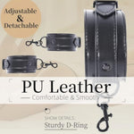 Bondage Spreader Bar Kit for BDSM Bondage Play with Adjustable Cuffs and Pu Leather Handcuffs
