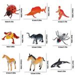 Animal Figures, 72Pcs Realistic Mini Dinosaur Insect Sea Farm Reptile Wild Jungle Animal Toys, Early Educational Toys, Birthday Party Cake Topper Gift For Kids