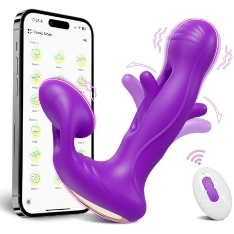 Wearable Vibrator App Remote Control Adult Toys, G Spot Vibrator Panty Mini Vibrator Egg Bullet Butterfly Rose Sex Toy, Dildo Clitoral Stimulator With 9 Vibrating & 9 Flapping For Women And Couples