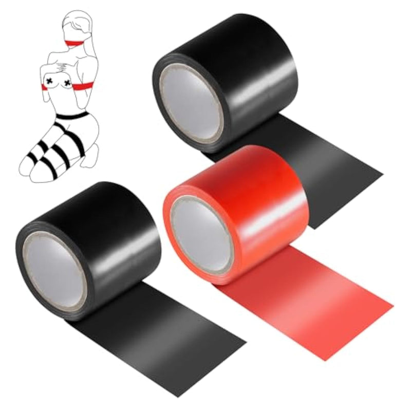 Bdsm Bondage Restraints Tape Set Adult Toy Sexual Restraint Tape Reusable Binding Pvc Sex Things Suitable For Fetish Sm Sex Game Couples And Adults (32.8Ft*3 Rolls)