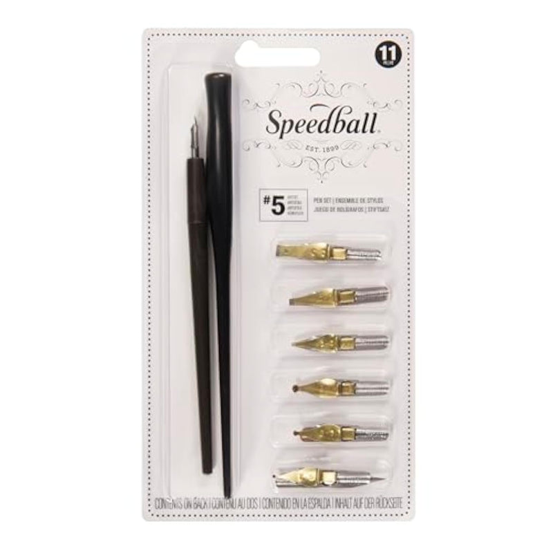 No. 5 Artists Pen Set with 2 Penholders and 6 Nibs and 3 Pen Tips