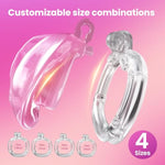 Male Cage Realistic Vagina Device Cock Chastity Abs Soft Rubber With Belt 4 Sizes Rings Adults Toys For Men (Pink)
