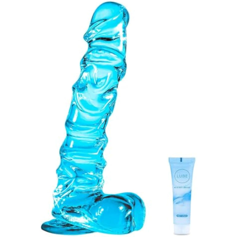 8.46 Inch Realistic Anal Dildo Blue Dildo With Suction Cup For Hands-Free, Realistic Dildos Sex Toy For Men Women Couples And Anal Play, Sex Toys4Couples Men & Women