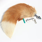 Golden Multi-Function Fox Tail Anal Plug with Keychain Attachment