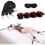 Bed Bondage Restraints Kit For Adult, Bdsm Set With Sex Handcuffs, Ankle Cuffs And Bed Strap Adjustable, Portable Sm Games Toys Sex Toys For Women Men Couples Lovers Beginner