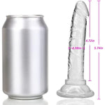 Realistic Transparent Dildo Mini Penis For Beginner Withe Strong Suction Cup Vaginal G-Spot Soft Masturbation Penis Prostate Stimulation Anal Plug For Male Female Couple Adult Toy