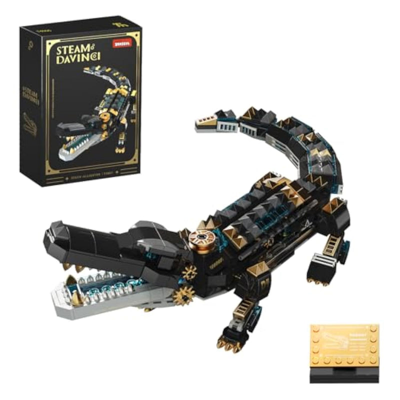 Crocodile Building Sets,Stem Dinosaur World Park Building Toy,Sea Creatures Creativity Model Building Kit,Mechanical Animal Brick Set,Birthday Christmas Valentines Gifts For Kids Boys Girls 8+