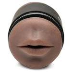 Mistress Double Shot Ass & Mouth Stroker For Men & Couples. Textured Inner Tunnel Soft & Easy-To-Clean Mouth & Ass Male Stroker, 3 Piece Set, Dark.