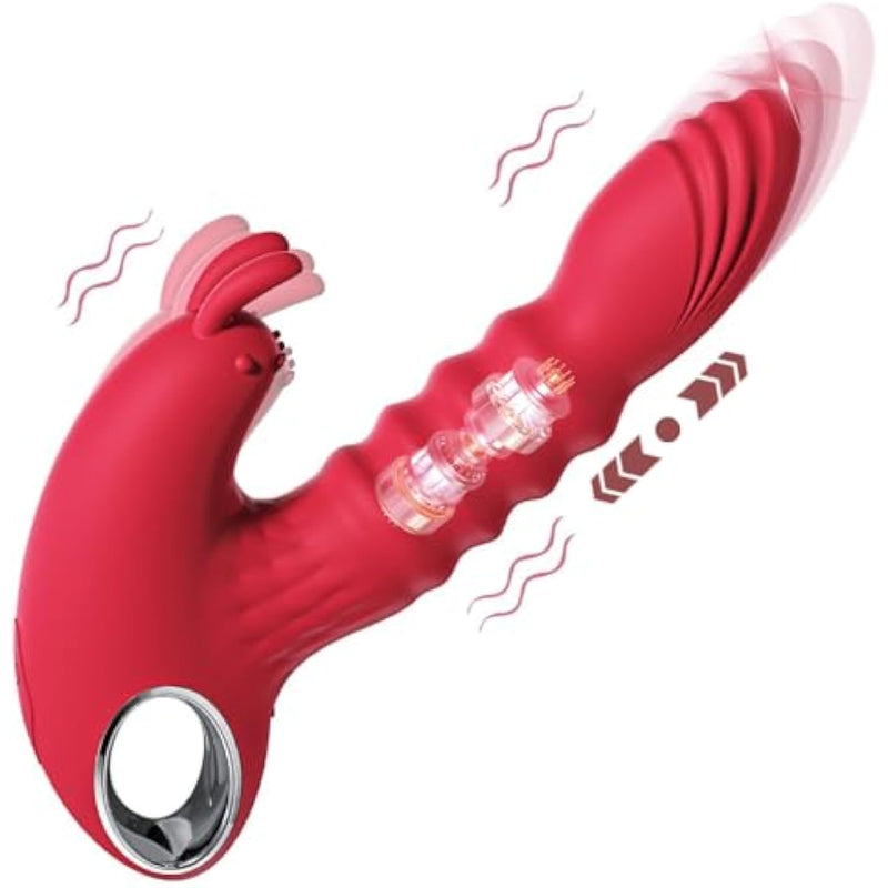 Rabbit Vibrator Realistic Dildo Sex Toys With 10 Vibration And 10 Thrusting Mode Which Can Simultaneously Stimulate The Vaginal G-Spot And Clitoris For A More Pleasure Sex Experience For Men And Women