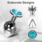 Anal Training Kit for Beginners - 3 Piece Jewel Butt Plugs Set with G Spot Anal Sex Toy for Adult Men and Women