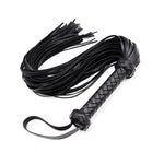 Bondage Spanking Flogger, 25Inch Faux Leather Whips For Adult Bdsm Play, Black