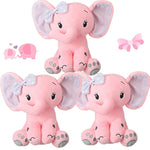 3 Pieces Elephant Stuffed Animal 8 Inch Baby Stuffed Elephant Animal Plush Toy Gift Baby Girl Boys Bed Decor (Lovely Style)