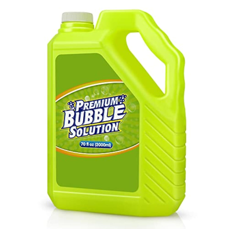 Bubble Solution Refill - 70 Ounce Premium Bubble Liquid Refills For Bubble Machine, Wand, Gun, Blower At Wedding And Party - Bubbles Toy For Kids Toddlers Boys Girls (With Portable Handle)