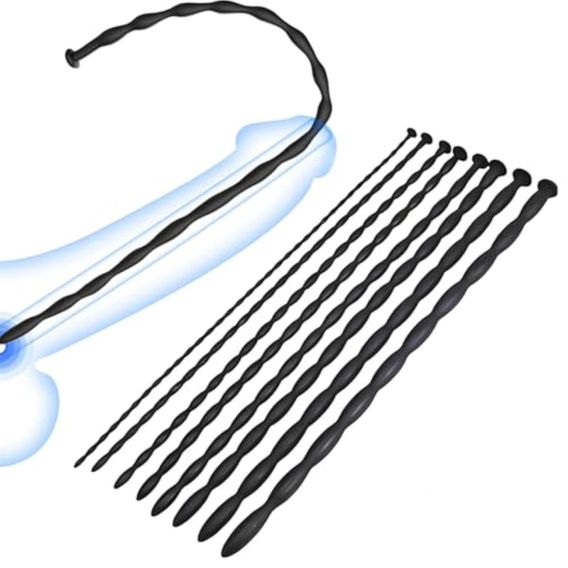 Urethral Sounds Silicone Plug 8 Pcs Set,Urethral Plug Urinary Dilator Urethra Masturbation Rod,Suitable For Beginners And Advanced Usersset