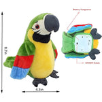 Talking Parrot Repeat What You Say Mimicry Pet Toy Plush Interactive Toys Buddy Parrot For Children Gift,4 X 7.8Inches(Green)