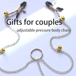 Body Chain Stainless Steel Adjustable Body Clamps Body Ring Non-Piercing Body Chain For Women Faux Body Jewelry Clip Jewelry Gifts For Women