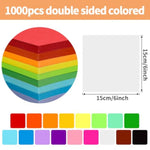 1000 Sheets White Origami Paper, 6 x 6 Inch with Instructional Guide