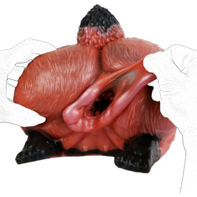 Realistic Animal-Shaped Masturbator for Men - 3D Textured Vagina Stroker with Fox Tail