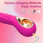 Upgraded G Spot Female Vibrator,Soft Silicone Dildo Vibrator,Realistic Thrusting Dildo,Clitoral Anal Stimulator,10 Vibration Modes,High Frequency Motor Vibration,Waterproof,Adult Sex Toy For Women