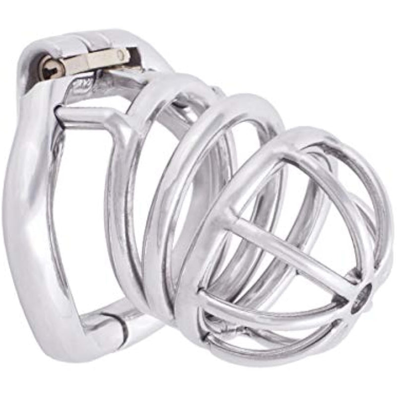 Medical Grade 304 Stainless Steel Ergonomic Design Chastity Device Easy To Wear Male Sm Penis Exercise Sex Toys K750 (50Mm/ L Size)