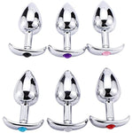 Stainless Steel Anal Plug For Wearing Ship Anchors Pulling Butt Plug G-Point Dilator For Jewel Base Adult Sexual Toy(Blue,L)