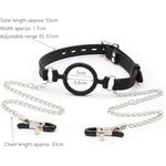 Silicone Strap Sex Open Mouth Gag Gag Mouth With Nipple Clamps Adult Bdsm Sex Bondage Toy Adjustable Mouth Gag Nipple Clamps Gag Bondage Sex Toy