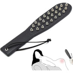 Studded Spanking Paddle For Adult Bdsm, Slut Paddle Sex Play With Safe Single Sided Rivets, Adult Sex Leather Paddle Flogger Spanking With Unique Design For Couples Flirt Play Fetish Cosplay