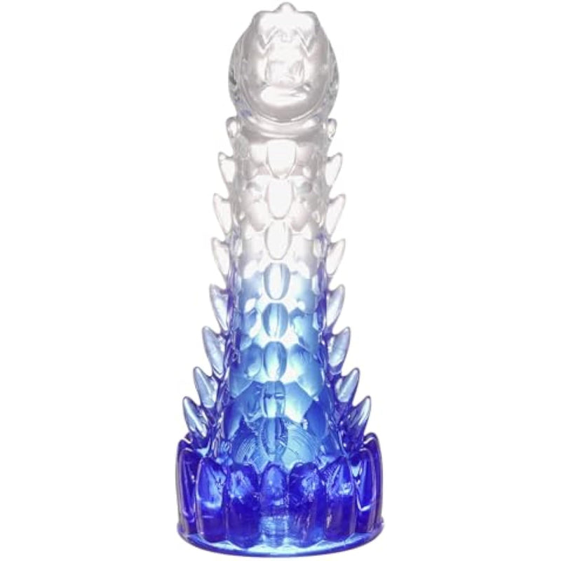 Dragon Dildo,7.8In Clear-Blue Gradient Monster Dildo With Suction Cup For Hand-Free Play,Adult Sex Toys For Women Men And Couples