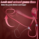 Vibrating Cock Ring With Rose Clitoral Stimulator G Spot Vibrator, Sex Toy 3 In 1 Penis Ring Vibrator With 10 Vibration Modes, Couples Adult Sex Toys For Men For Erection Enhancing Pleasure