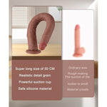 19.8 Inch Long Realistic Dildo, Huge Big Thick Silicone Anal Plug, Strap On Dildo With Suction Cup For Women Men Couples Massage, Adult Sex Toys, Brown