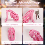 Latest Ergonomics Bdsm Chastity Cage Adult Sex Toys New Upgraded Embedded Small Lock Core Penis Bondage Chastity Device Men'S Revolution Penis Lock With 4 Rings (Pink,Small)